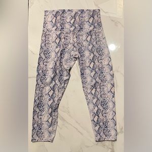 DYI Athletic Brand Crop Snakeprint Leggings Blue